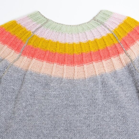 Anthropologie Colleen Alpaca Wool Blend Rainbow Sweater Shimmer Gray - Picture 10 of 13